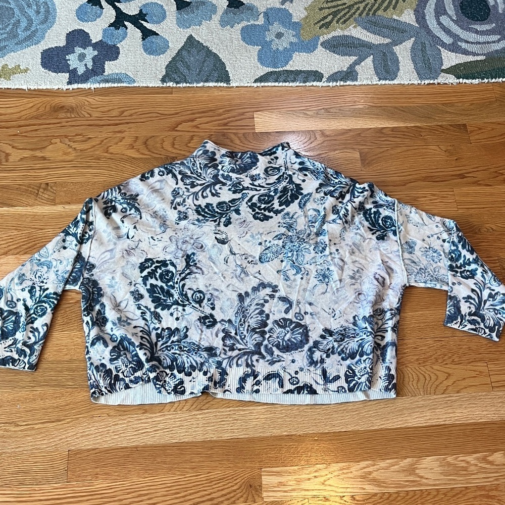 Anthropologie Pilcro Alani Cashmere Mock-Neck Sweater Indigo 1X NWOT - Picture 14 of 15